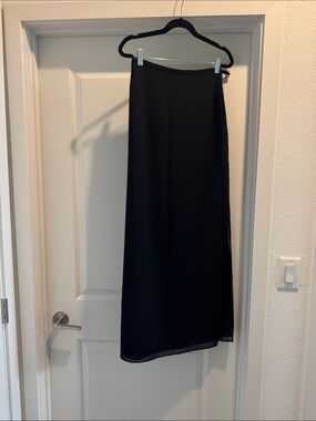 JS Collections Black Maxi Skirt with Sleek Silhouette